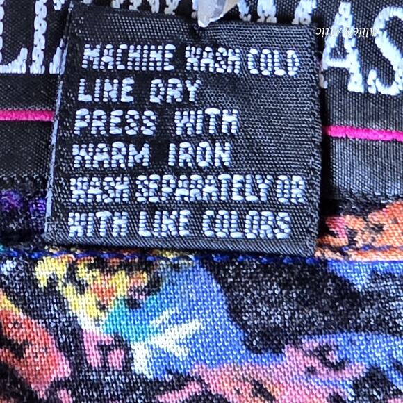 Colorful Vtg Floral Beach Hawaiian Short Sleeve Button Shirt Blue Purple Green L - Picture 9 of 9